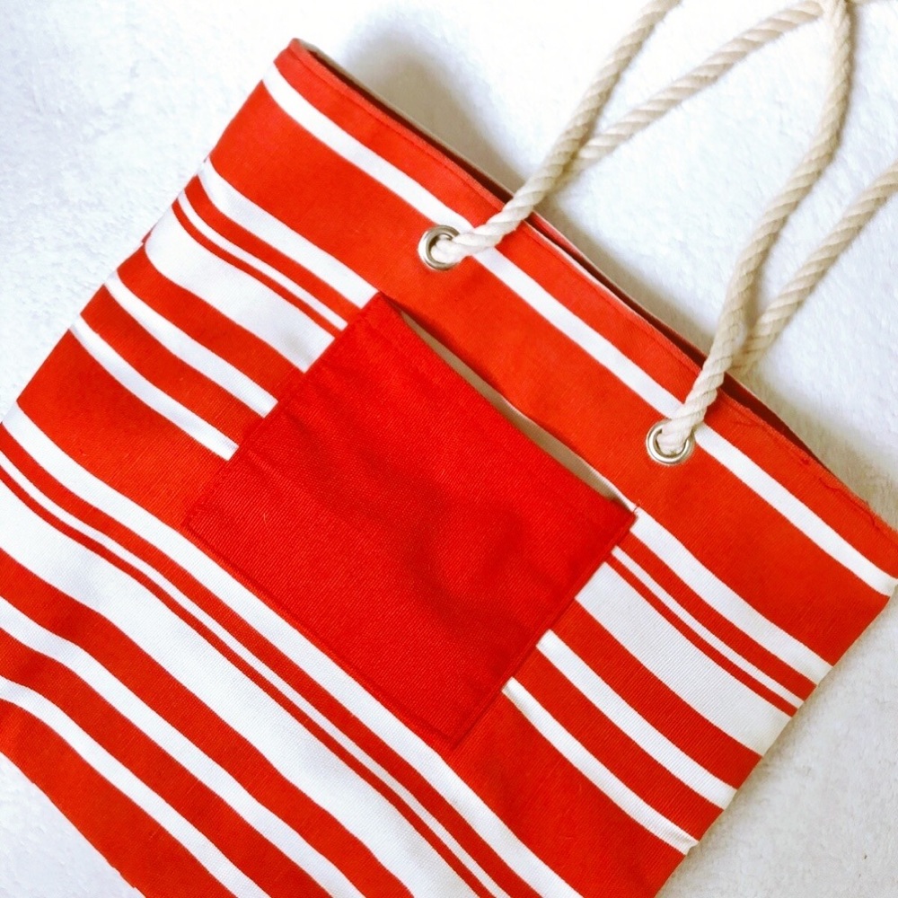 canvas striped beach bag tote